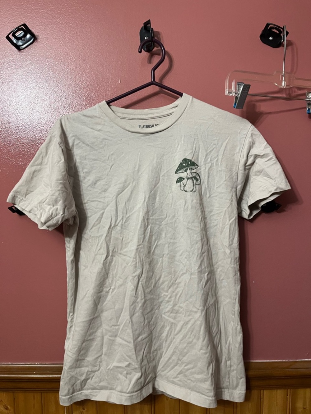 Men's Beige Mushroom Graphic Tee